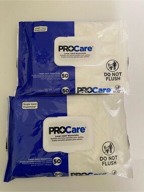 2 packs ProCare Disposable Large Adult Washcloths